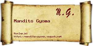 Mandits Gyoma névjegykártya